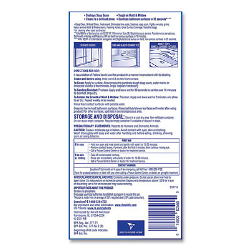 LYSOL Brand Power Foam Bathroom Cleaner, 24 oz Aerosol Spray, 12/Carton (02569CT)