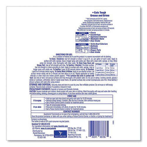 LYSOL Brand Clean and Fresh Multi-Surface Disinfectant Cleaner, Lavender and Orchid Essence, 144 oz Bottle (88786EA)
