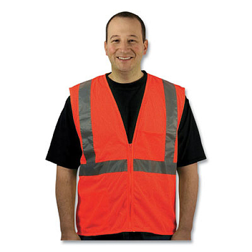 PIP Zipper Safety Vest, 2X-Large, Hi-Viz Orange (302MVGZOR2X)