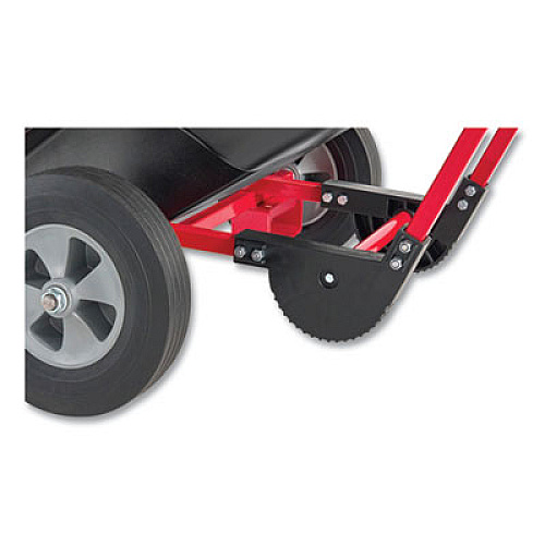 Rubbermaid Commercial 1 cu yd BRUTE Forkliftable Rotomolded Tilt Truck, Standard Duty, 1,250 lb Capacity, Black/Red (131542BLA)