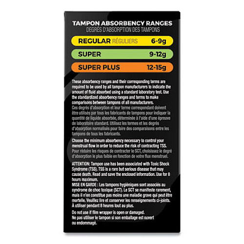 U by Kotex Click Compact Tampons, Super Plus Absorbency, 16/Pack, 8 Packs/Carton (51582)