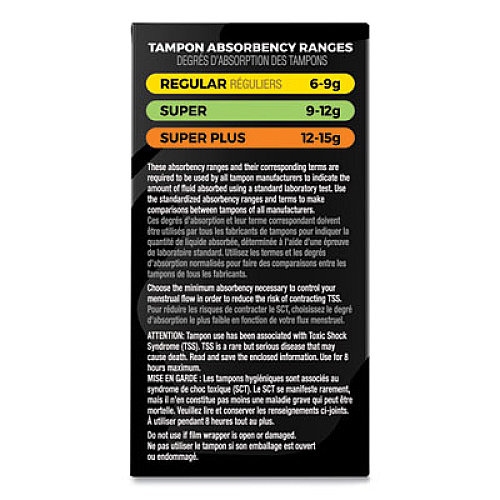 U by Kotex Click Compact Tampons, Super Absorbency, 16/Pack, 8 Packs/Carton (51581)