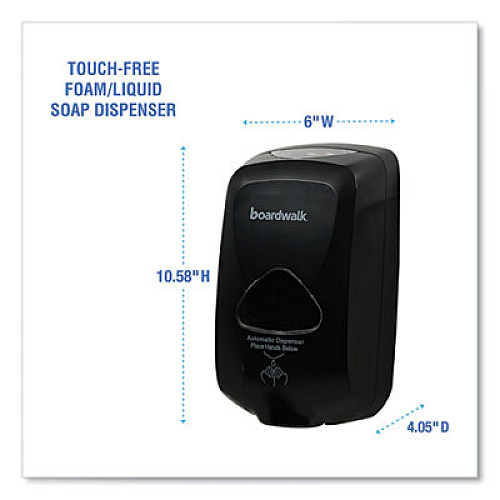 Boardwalk Touch-Free Foam Soap Dispenser, 1,200 mL, 6 x 4.05 x 10.58, Black (42200)
