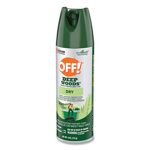 OFF! Deep Woods Dry Insect Repellent, 4 oz Aerosol Spray, 12/Carton (315652)