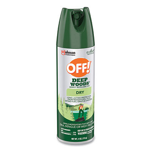 OFF! Deep Woods Dry Insect Repellent, 4 oz Aerosol Spray, 12/Carton (315652)