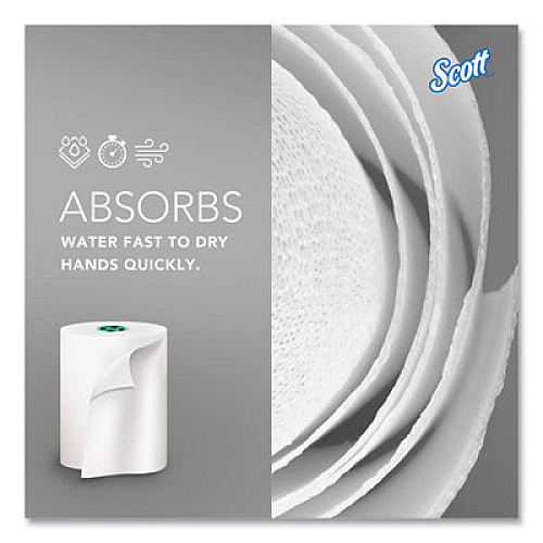 Pro Hard Roll Paper Towels with Absorbency Pockets for Scott Pro Dispenser, Green Core Only, 1-Ply, 7.5" x 900 ft,6 Rolls/CT (43961)