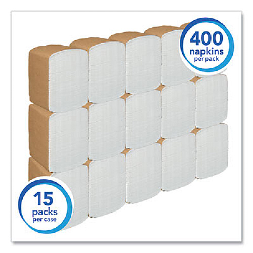 Scott Full-Fold Dispenser Napkins, 1-Ply, 12 x 17, White, 400/Pack, 15 Packs/Carton (98730)