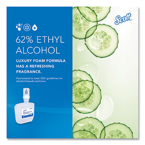 Scott Pro Moisturizing Foam Hand Sanitizer, 1,200 mL Cassette, Fruity Cucumber Scent, 2/Carton (91590)