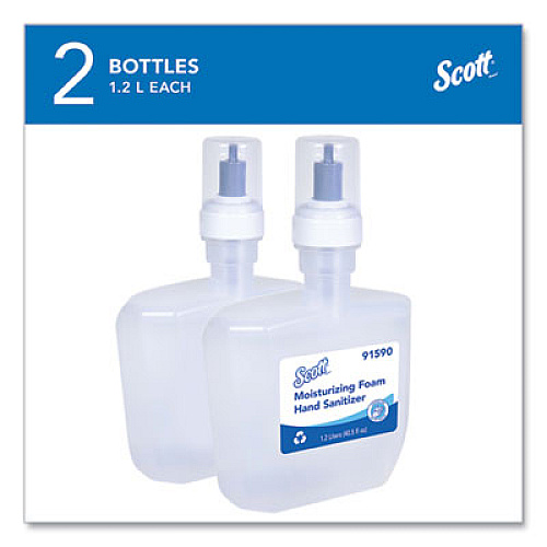 Scott Pro Moisturizing Foam Hand Sanitizer, 1,200 mL Cassette, Fruity Cucumber Scent, 2/Carton (91590)