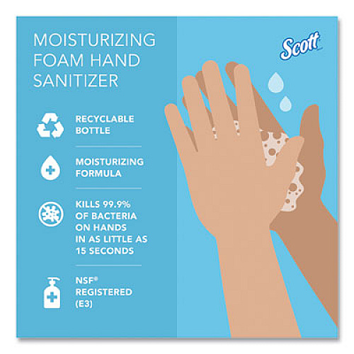 Scott Pro Moisturizing Foam Hand Sanitizer, 1,000 mL Refill, Fruity Cucumber Scent, 6/Carton (91560)