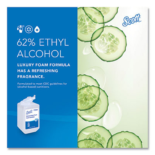 Scott Pro Moisturizing Foam Hand Sanitizer, 1,000 mL Refill, Fruity Cucumber Scent, 6/Carton (91560)