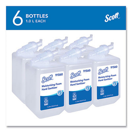 Scott Pro Moisturizing Foam Hand Sanitizer, 1,000 mL Refill, Fruity Cucumber Scent, 6/Carton (91560)