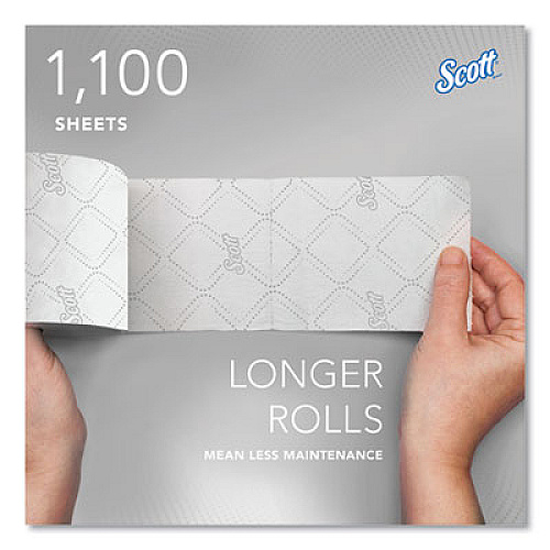 Scott Pro Small Core High Capacity/SRB Bath Tissue, Septic Safe, 2-Ply, White, 1,100 Sheets/Roll, 36 Rolls/Carton (47305)