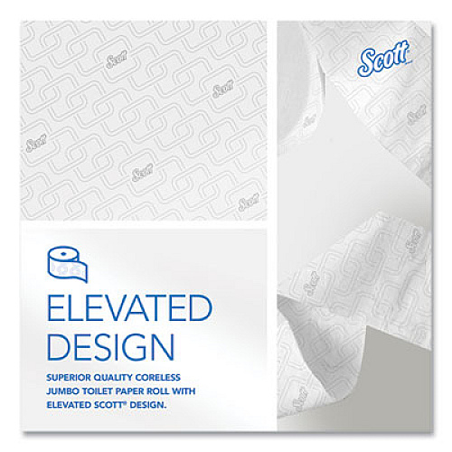 Scott Essential Coreless JRT, Septic Safe, 2-Ply, 3.75" x 1,150 ft, White, 12 Rolls/Carton (07006)