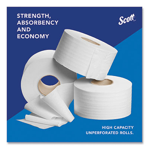 Scott Essential JRT Jumbo Roll Bathroom Tissue, Septic Safe, 2-Ply, 3.55" x 1,000 ft, White, 12 Rolls/Carton (07805)