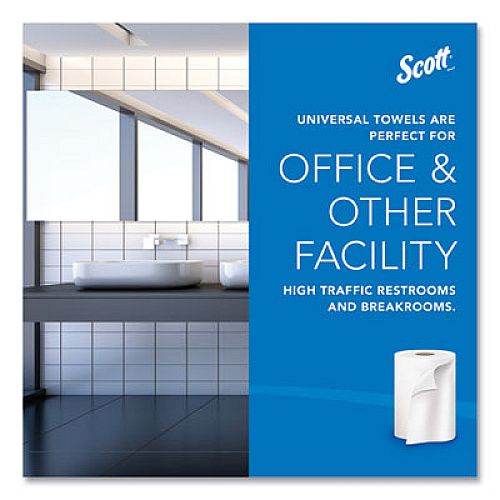 Scott Essential High Capacity Hard Roll Towels for Business, 1-Ply, 8" x 1,000 ft, 1.5" Core, Recycled, White, 6 Rolls/Carton (01005)