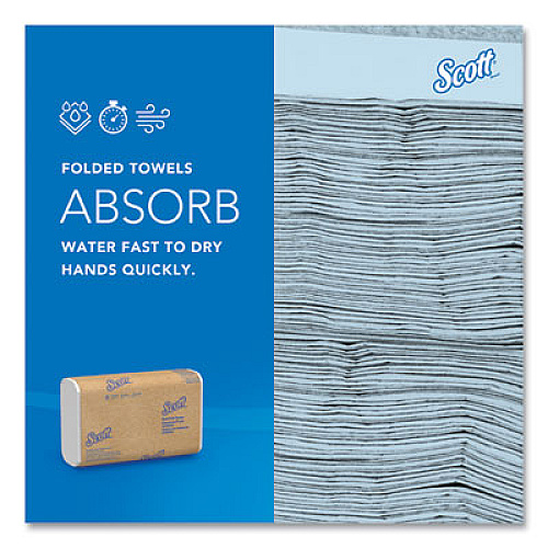 Scott Essential Multi-Fold Towels 100% Recycled, 1-Ply, 9.2 x 9.4, White, 250/Pack, 16 Packs/Carton (01807)
