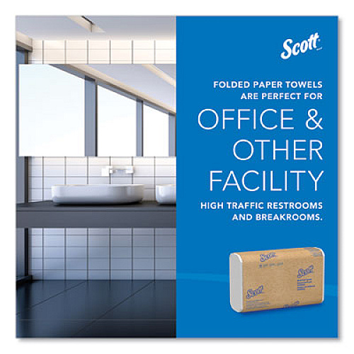 Scott Essential Multi-Fold Towels 100% Recycled, 1-Ply, 9.2 x 9.4, White, 250/Pack, 16 Packs/Carton (01807)