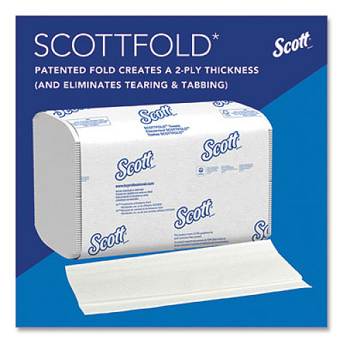 Pro Scottfold Towels, 1-Ply, 7.8 x 12.4, White, 175 Towels/Pack, 25 Packs/Carton (01960)