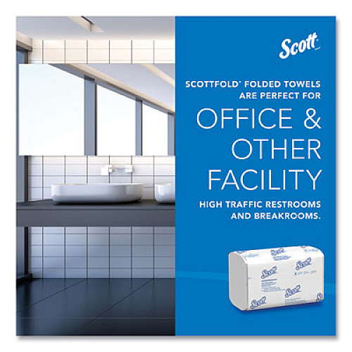 Pro Scottfold Towels, 1-Ply, 9.4 x 12.4, White, 175 Towels/Pack, 25 Packs/Carton (01980)