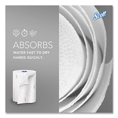 Scott Essential High Capacity Hard Roll Towel, 1-Ply, 8" x 950 ft, White, 6 Rolls/Carton (02001)
