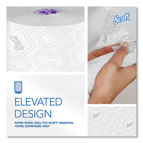 Scott Essential High Capacity Hard Roll Towel, 1-Ply, 8" x 950 ft, White, 6 Rolls/Carton (02001)