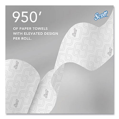 Scott Essential High Capacity Hard Roll Towel, 1-Ply, 8" x 950 ft, White, 6 Rolls/Carton (02001)