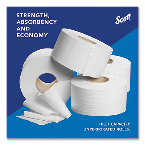 Scott Essential JRT Jumbo Roll Bathroom Tissue, Septic Safe, 2-Ply, 3.55" x 1,000 ft, White, 4 Rolls/Carton (03148)