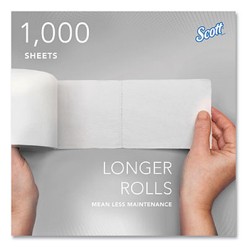 Scott Essential Coreless SRB Bathroom Tissue, Septic Safe, 2-Ply, White, 1,000 Sheets/Roll, 36 Rolls/Carton (04007)