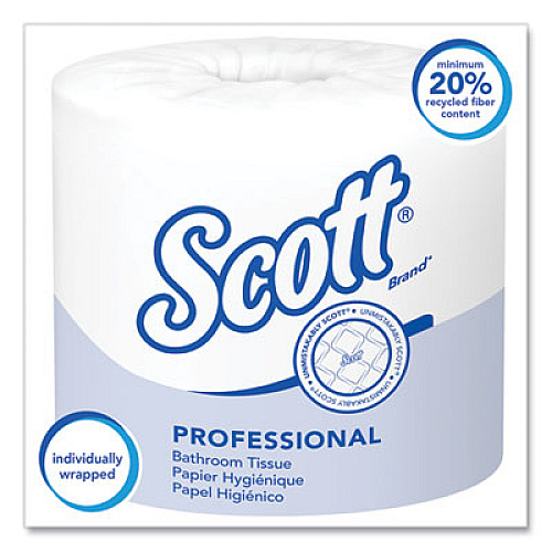 Scott Essential Standard Roll Bathroom Tissue for Business, Septic Safe, 1-Ply, White, 1,210 Sheets/Roll, 80 Rolls/Carton (05102CT)