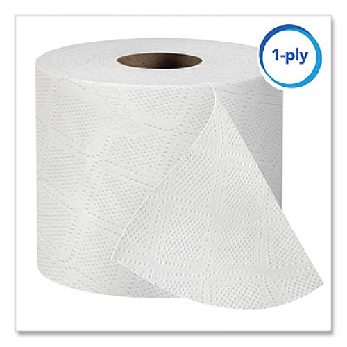 Scott Essential Standard Roll Bathroom Tissue for Business, Septic Safe, 1-Ply, White, 1,210 Sheets/Roll, 80 Rolls/Carton (05102CT)