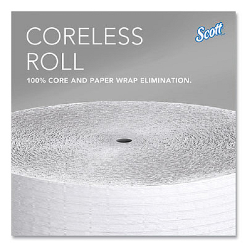 Scott Essential Coreless JRT, Septic Safe, 1-Ply, 3.75" x 2,300 ft, White, 12 Rolls/Carton (07005)