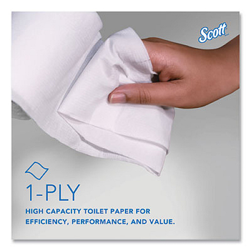 Scott Essential Coreless JRT, Septic Safe, 1-Ply, 3.75" x 2,300 ft, White, 12 Rolls/Carton (07005)