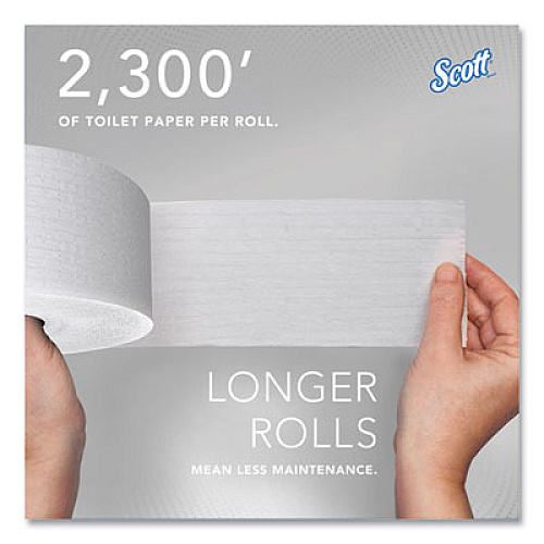 Scott Essential Coreless JRT, Septic Safe, 1-Ply, 3.75" x 2,300 ft, White, 12 Rolls/Carton (07005)