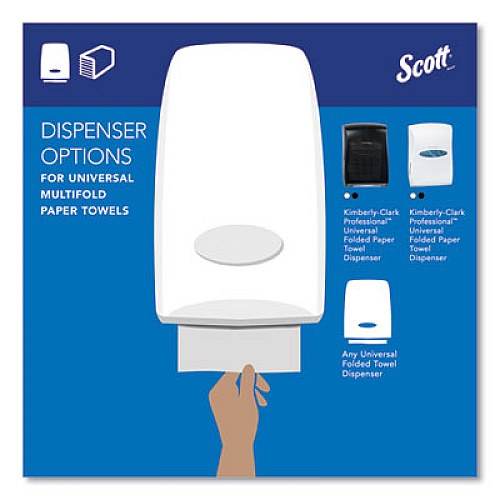 Scott Essential Multi-Fold Towels, 1-Ply, 8 x 9.4, White, 250/Pack, 16 Packs/Carton (37490)