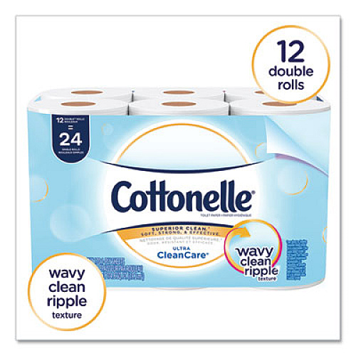 Cottonelle Clean Care Bathroom Tissue, Septic Safe, 1-Ply, White, 170 Sheets/Roll, 48 Rolls/Carton (12456)