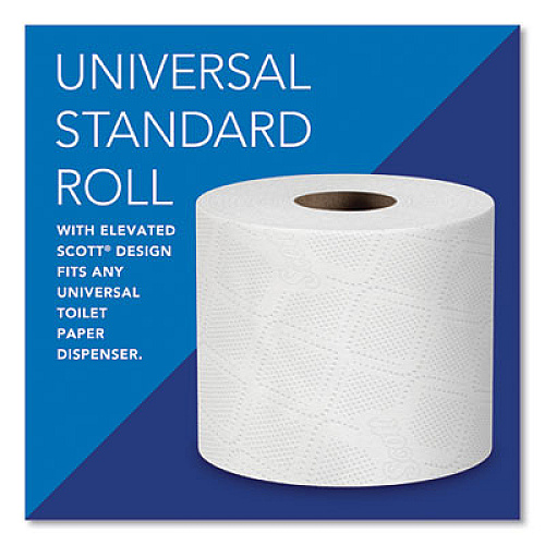 Scott Essential Standard Roll Bathroom Tissue for Business, Septic Safe, 2-Ply, White, 550 Sheets/Roll, 80 Rolls/Carton (04460)