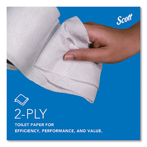 Scott Essential Standard Roll Bathroom Tissue for Business, Septic Safe, 2-Ply, White, 550 Sheets/Roll, 80 Rolls/Carton (04460)