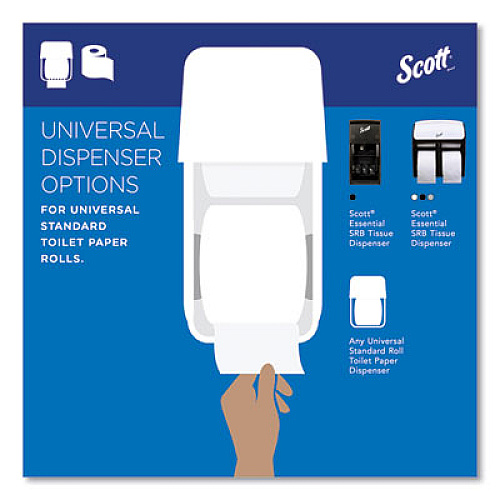 Scott Essential Standard Roll Bathroom Tissue for Business, Septic Safe, 2-Ply, White, 550 Sheets/Roll, 80 Rolls/Carton (04460)