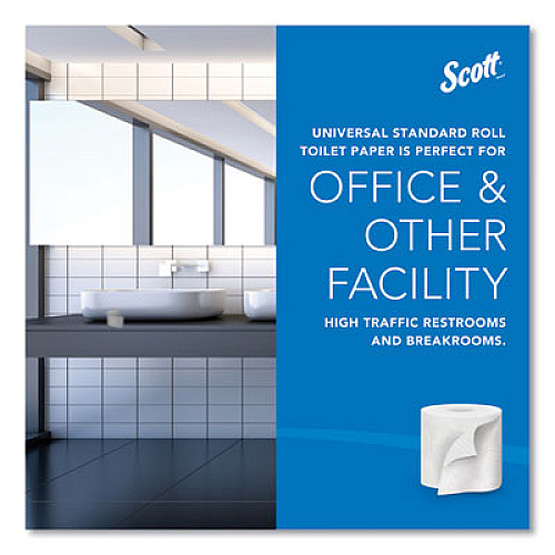 Scott Essential Standard Roll Bathroom Tissue for Business, Septic Safe, 2-Ply, White, 550 Sheets/Roll, 80 Rolls/Carton (04460)