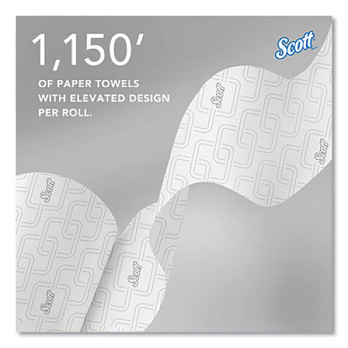 Pro Hard Roll Paper Towels with Elevated Scott Design for Scott Pro Dispenser, Blue Core Only, 1-Ply, 1,150 ft, 6 Rolls/CT (25702)