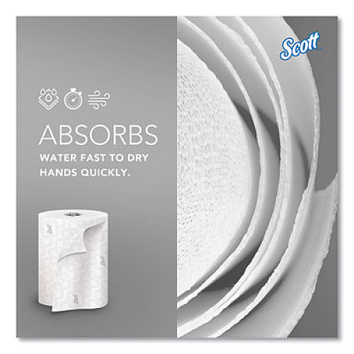 Pro Hard Roll Paper Towels with Elevated Scott Design for Scott Pro Dispenser, Gray Core Only, 1-Ply, 1,150 ft, 6 Rolls/CT (25703)