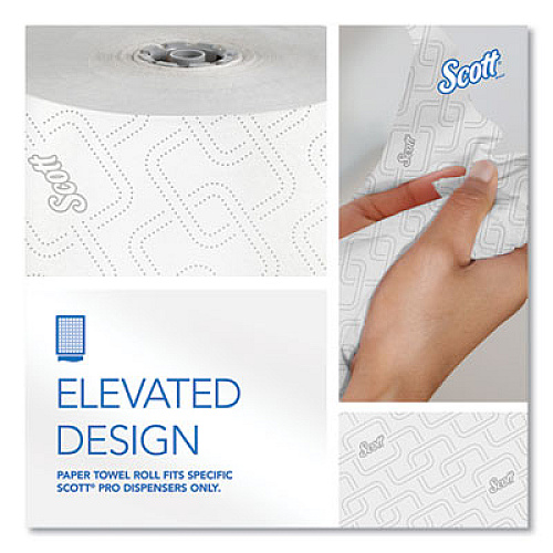Pro Hard Roll Paper Towels with Elevated Scott Design for Scott Pro Dispenser, Gray Core Only, 1-Ply, 1,150 ft, 6 Rolls/CT (25703)
