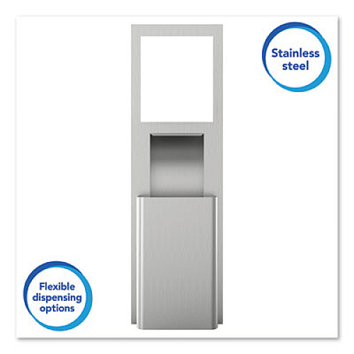 Kimberly-Clark Professional* MOD Stainless Steel Recessed Wall Unit with Trash Receptacle, 11 x 4.5 x 54.5 (35370)