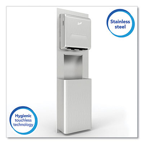 Kimberly-Clark Professional* MOD Stainless Steel Recessed Wall Unit with Trash Receptacle, 11 x 4.5 x 54.5 (35370)