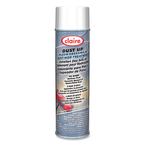 Claire Dust Up Floor Dressing and Dust Mop Treatment, Lemon Scent, 14 oz Aerosol Spray, Dozen (875)