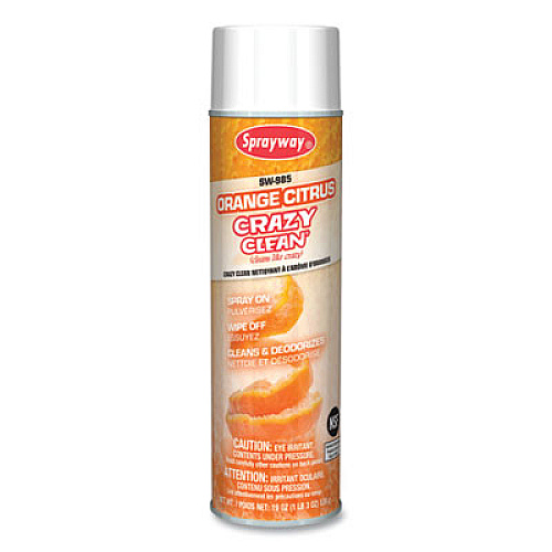 Sprayway Orange Citrus Crazy Clean, Orange Scent, 19 oz Aerosol Spray, Dozen (985)