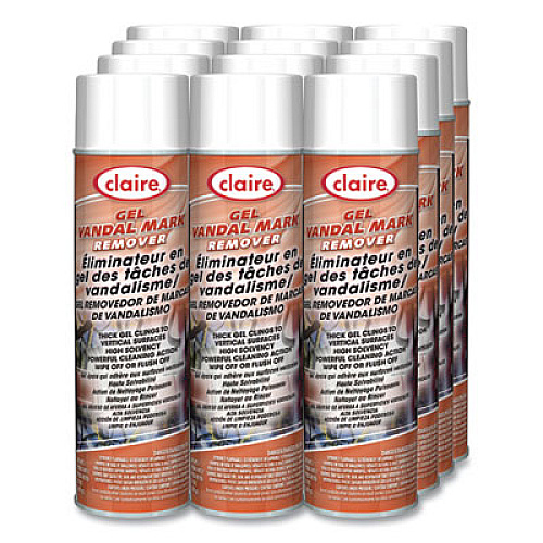 Claire Gel Vandal Mark Remover, 15 oz Aerosol Spray, Dozen (880)