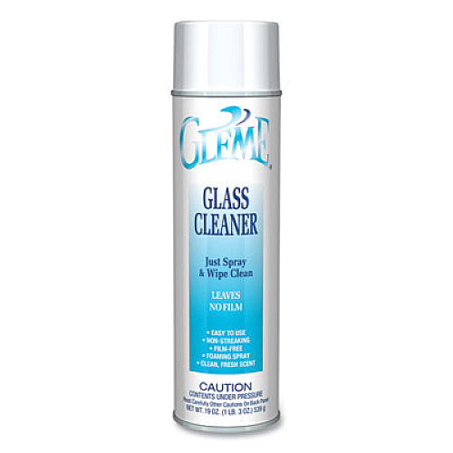 Claire Gleme Glass Cleaner, Fresh Scent, 19 oz Aerosol Spray, Dozen (050)