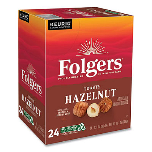 Folgers Toasty Hazelnut Coffee K-Cups, 24/Box (0162)